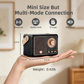 Baolira Retro Bluetooth Speaker on desk enables focused music during work