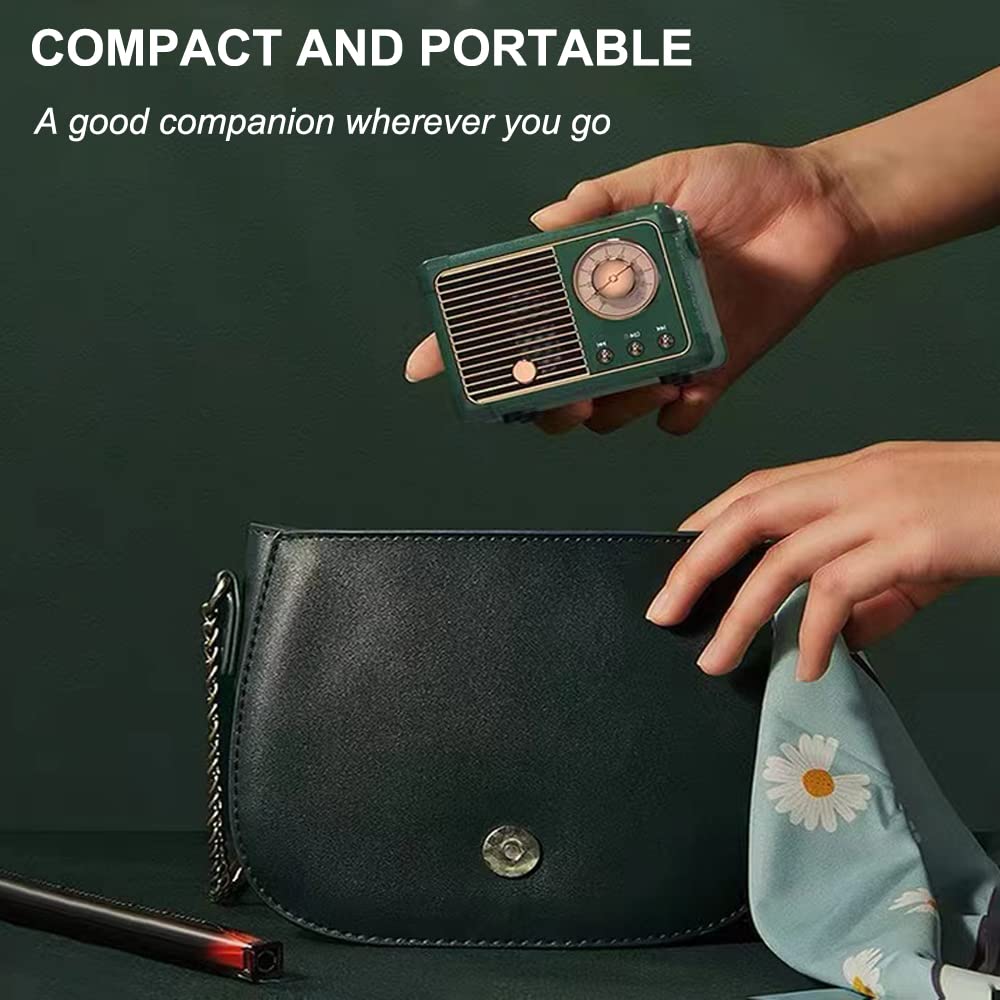 Baolira retro speaker green controls close-up for easy volume management.
