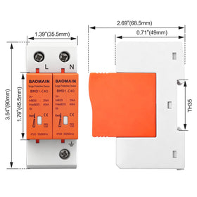 Baomain BMD1-C40 mounted on 35mm DIN rail for easy installation