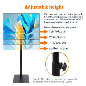 Baoz Floor TV Stand tall tubes provide stable support up to 44 lbs.