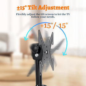 Baoz Floor TV Stand VESA compatibility supports 75x75 to 200x200 mm displays.