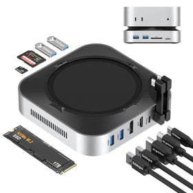 BAOZEE Mac Mini M4 Dock magnetic cover enabling quick NVMe upgrades