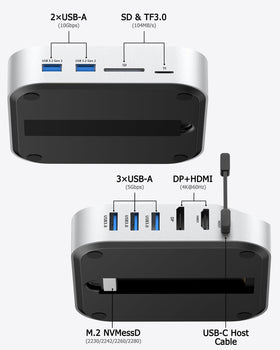 BAOZEE Mac mini M4 Dock ports hub enabling fast data transfers.