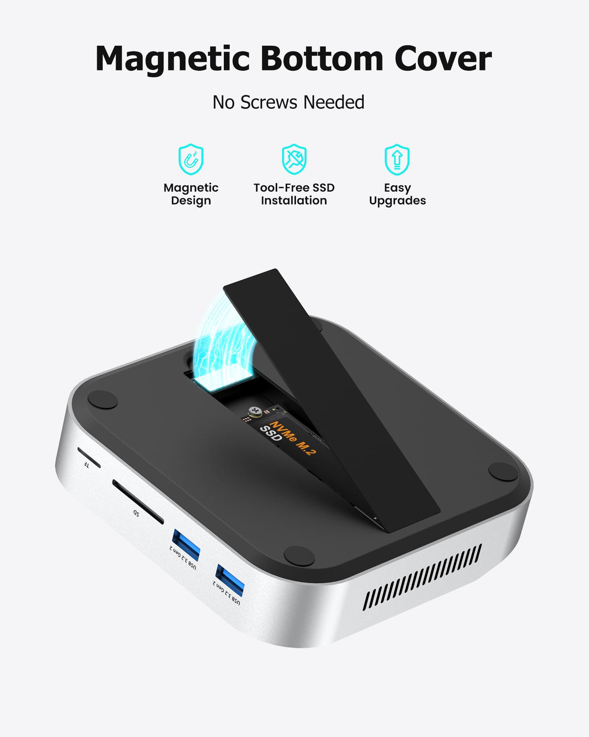 BAOZEE Mac Mini M4 Dock SD/TF reader for fast transfers