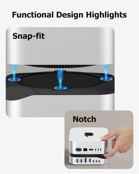 BAOZEE Mac Mini M4 Dock side vents aid heat dissipation