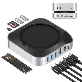 BAOZEE Mac mini M4 Dock with tool-free NVMe SSD installation for quick upgrades.