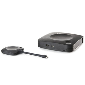 Barco ClickShare C-10 wireless sharing setup on a room display enabling quick collaboration