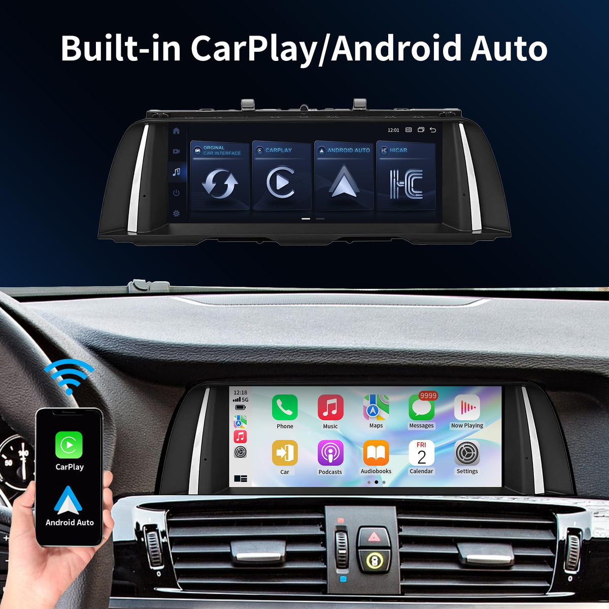 Barggn wireless CarPlay and Android Auto for seamless smartphone integration