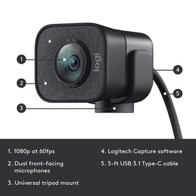Barobke Logitech StreamCam USB-C connection for stable video transfer.