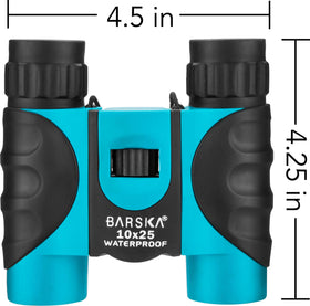 Barska 10x25 with neck strap and soft pouch for safe, ready carry