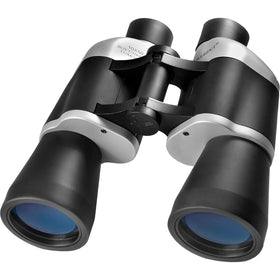 Barska 10x50 front view showing lenses and durable rubber armor for secure grip