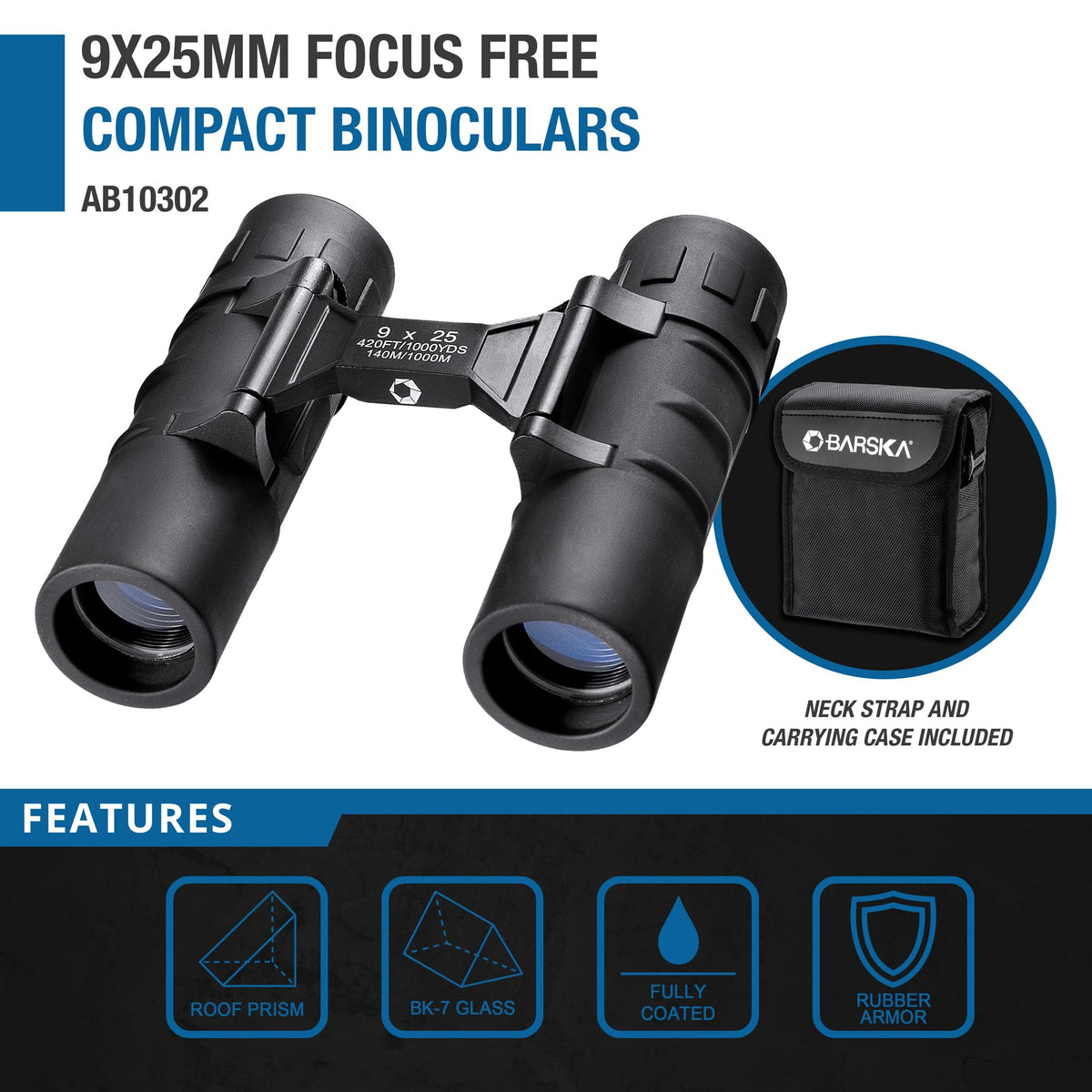 Barska compact binoculars closed size demonstrating travel-friendly convenience