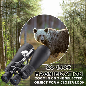Barska Gladiator 20-140x80 lens close-up highlights multi-coated optics for bright views