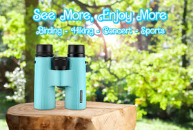 Barska Crush Binoculars Breeze Blue in use during birdwatching and hikes