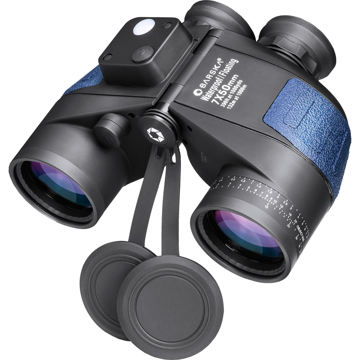 BARSKA Deep Sea binoculars front view with 7x50 lenses for clear marine viewing.