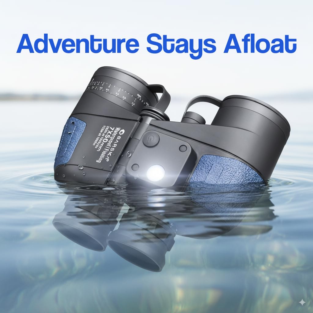 BARSKA Deep Sea binoculars provide bright images via multi-coated optics and BAK-4 prisms.