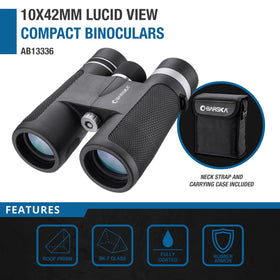 BARSKA Lucid View 10x42 compact binoculars ideal for travel