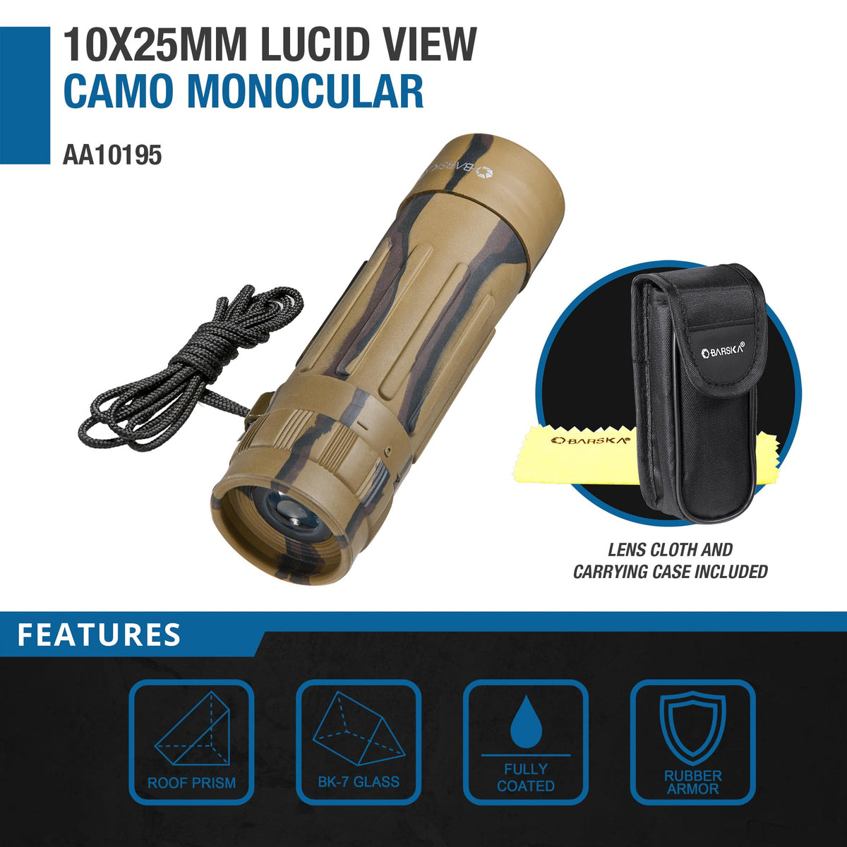 Barska Lucid View Monocular pocket-size design fits in hand or pocket