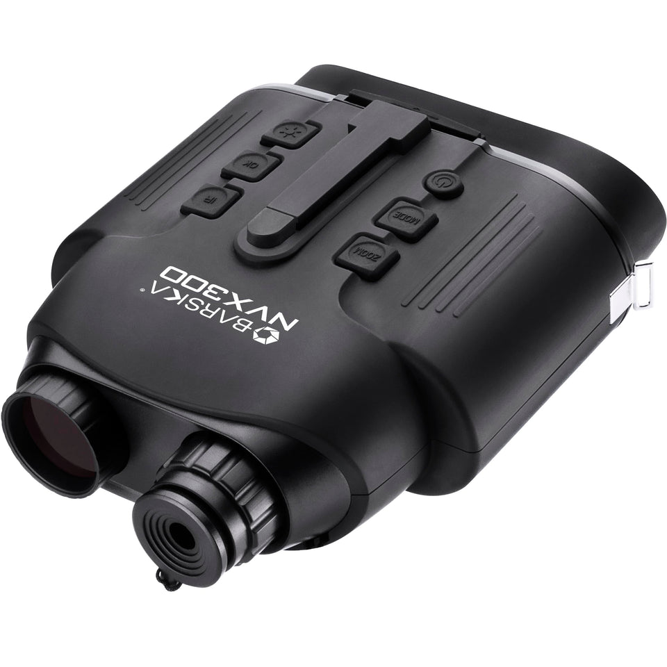 Barska NVX300 night vision binoculars front view showing compact design