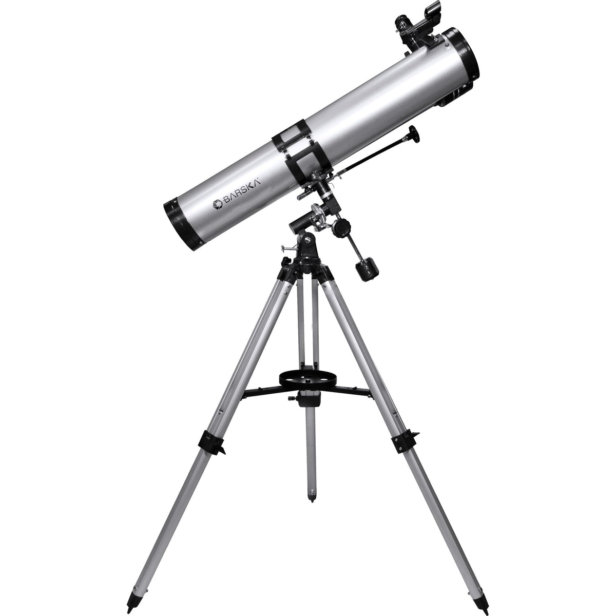 BARSKA Starwatcher red-dot finder helps quickly aim at sky targets.