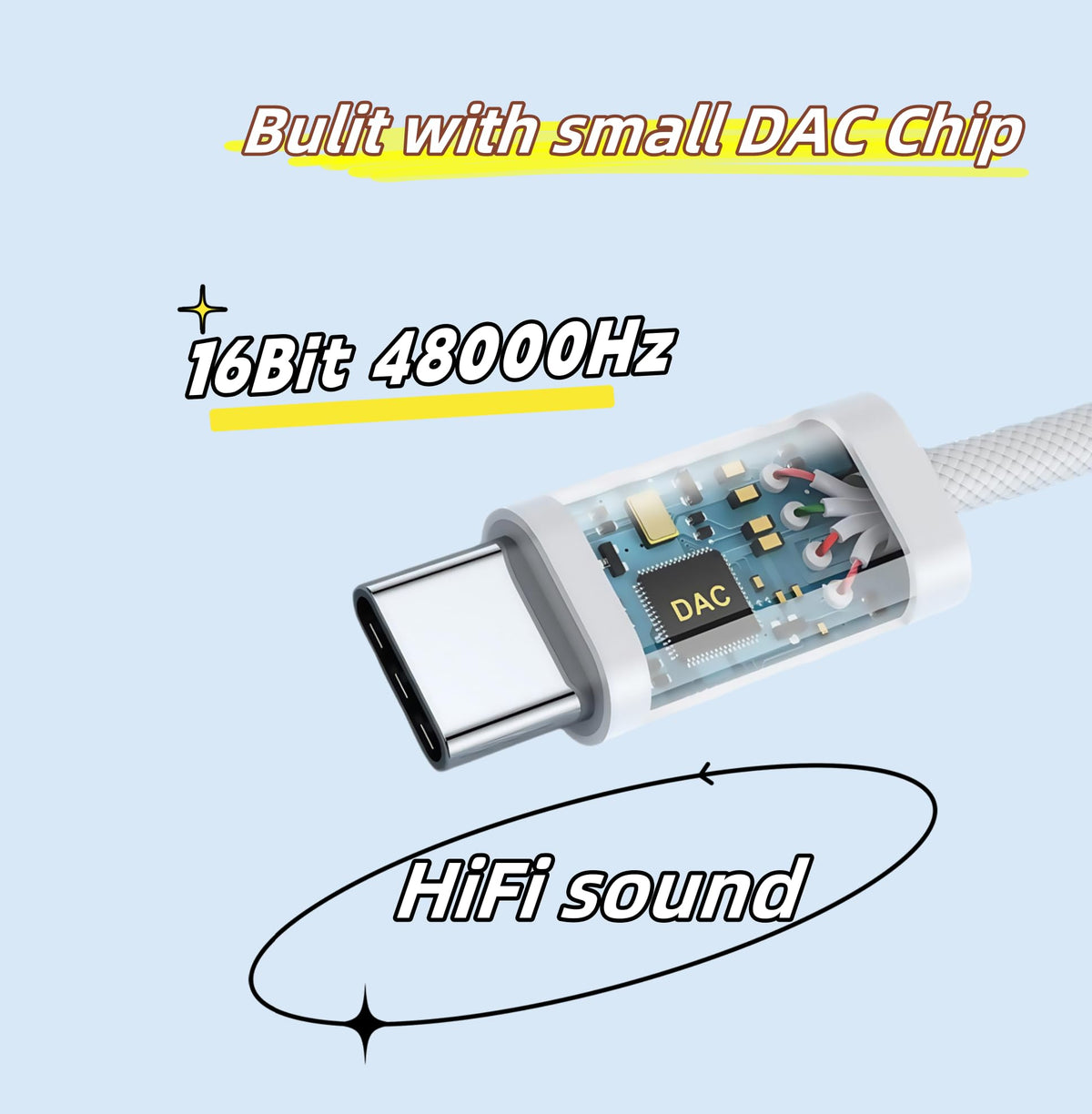 Basecolors compact USB-C headphone adapter fits pockets for travel.