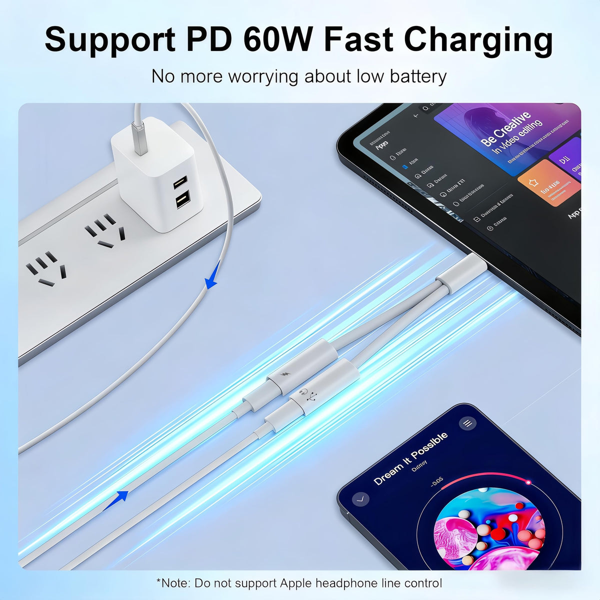 Basecolors USB-C headphone adapter demonstrates Hi-Fi audio with built-in DAC.