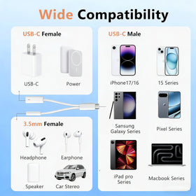 basecolors wide compatibility USB-C works with iPhone, Android, and tablets