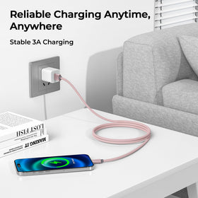  basesailor pink reversible usb-c connector for easy plugging