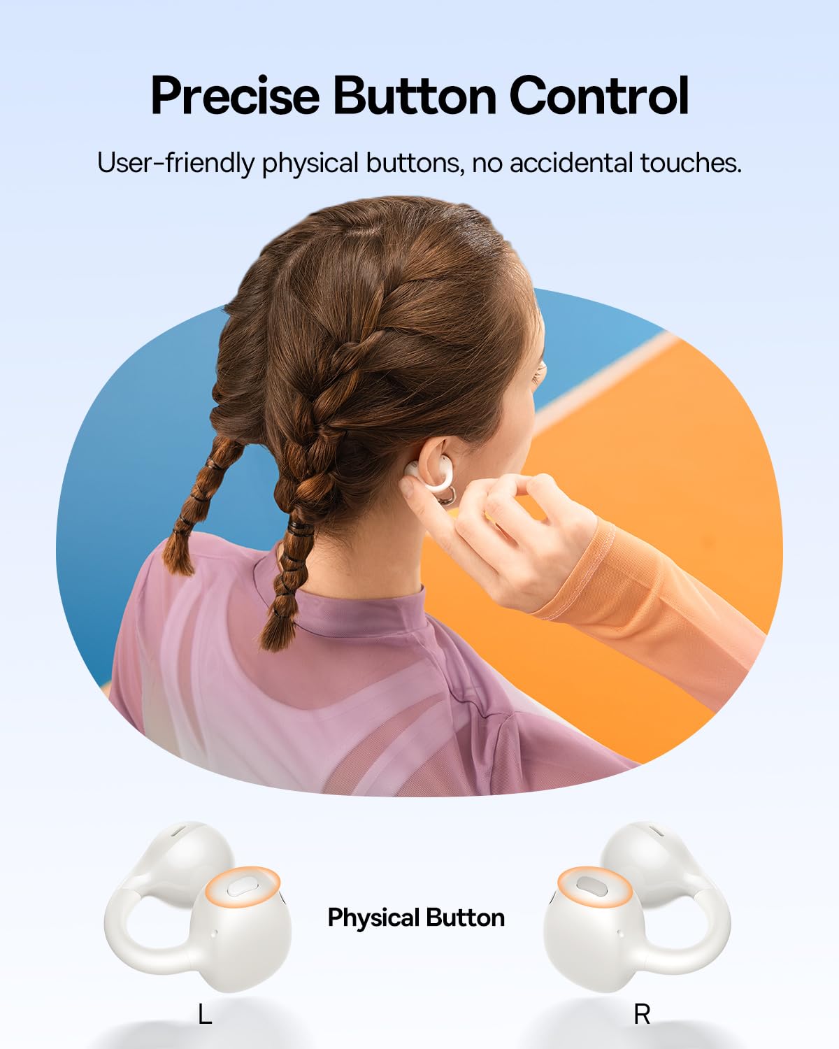 Baseus Bass BC1 physical button controls for intuitive music and calls.