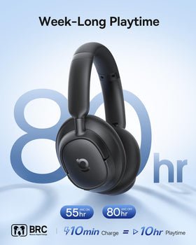 Baseus Bass BH1 NC up to 80 hours of playback.