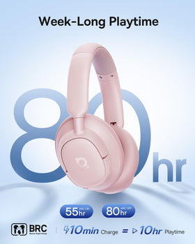 Baseus Bass BH1 NC up to 80 hours of playback on a charge.