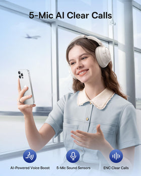 Baseus Bass BH1 NC headphones deliver crystal calls with five mic AI clarity.