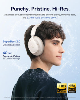 Baseus Bass BH1 NC headphones with SuperBass 2.0 deliver deep, punchy bass.