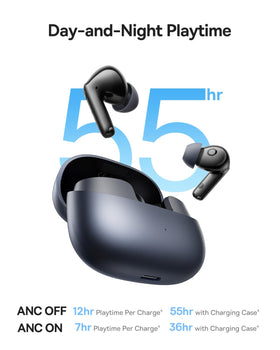 Baseus Bass BP1 Pro earbud touch controls showing quick playback control
