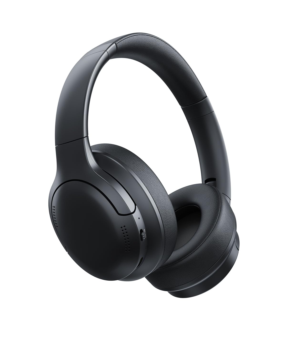 Baseus BH1 Lite front view showing sleek Cosmic Black design and travel-ready look