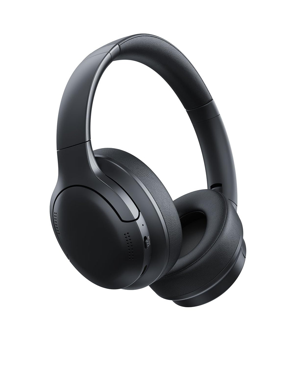 Baseus BH1 Lite front view showing sleek Cosmic Black design and travel-ready look