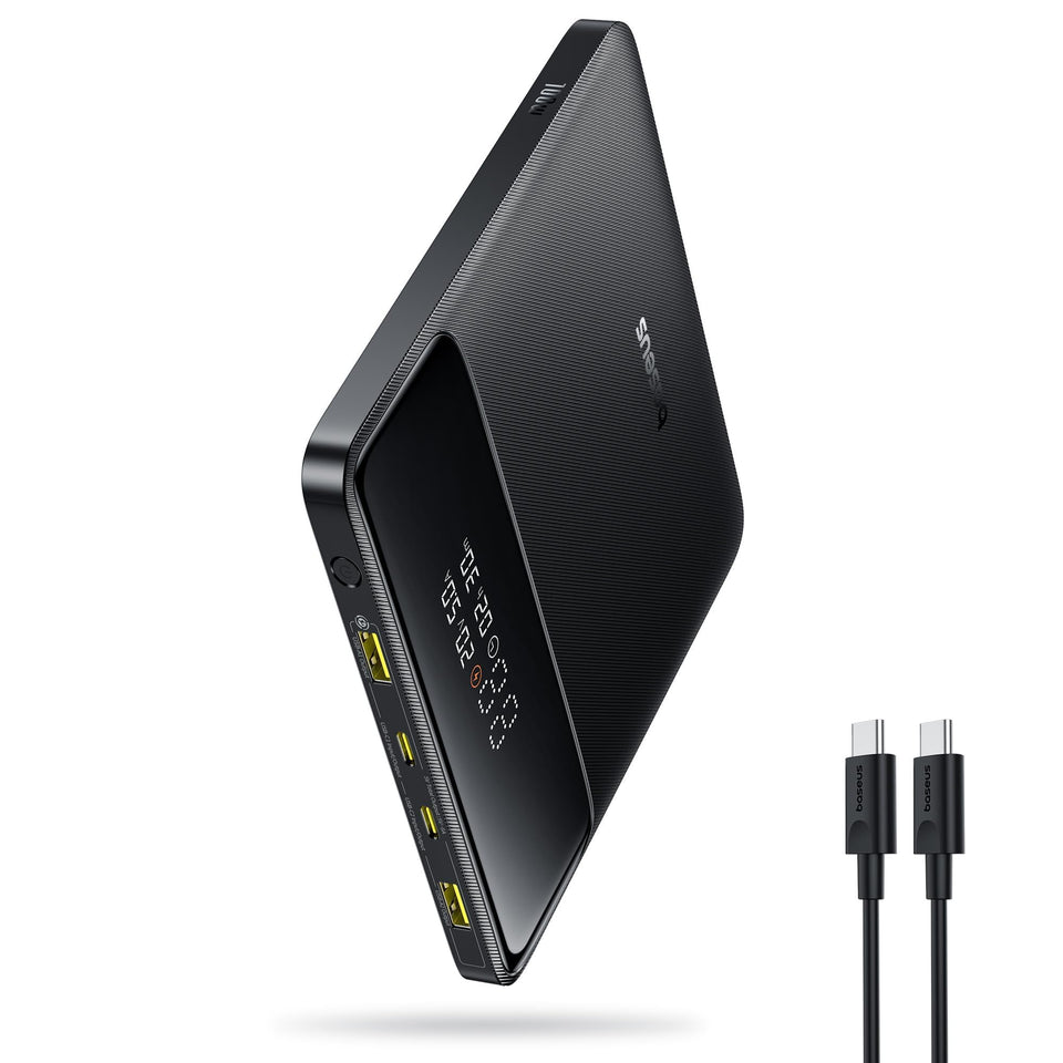 Baseus Blade 100W power bank front view, ideal for on-the-go charging.