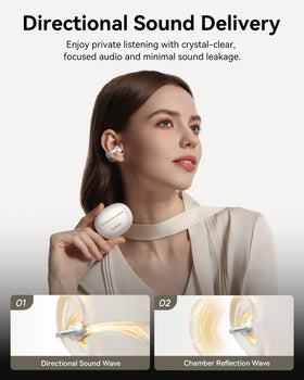Baseus Bowie MC1 Pro in use by runner illustrating open-ear awareness and safety