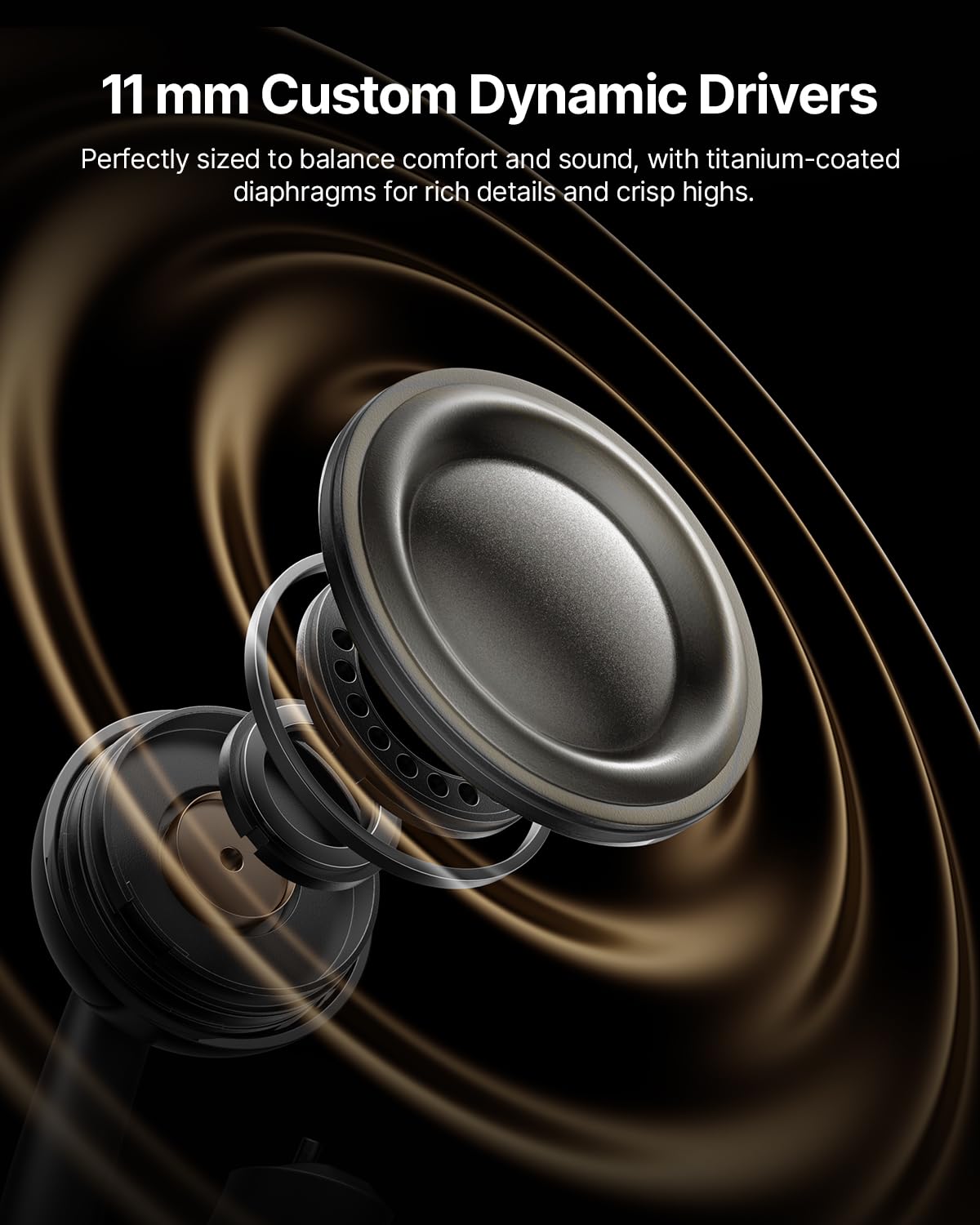 Baseus Bowie MC2 Air charging case open with earbuds, indicates long battery life