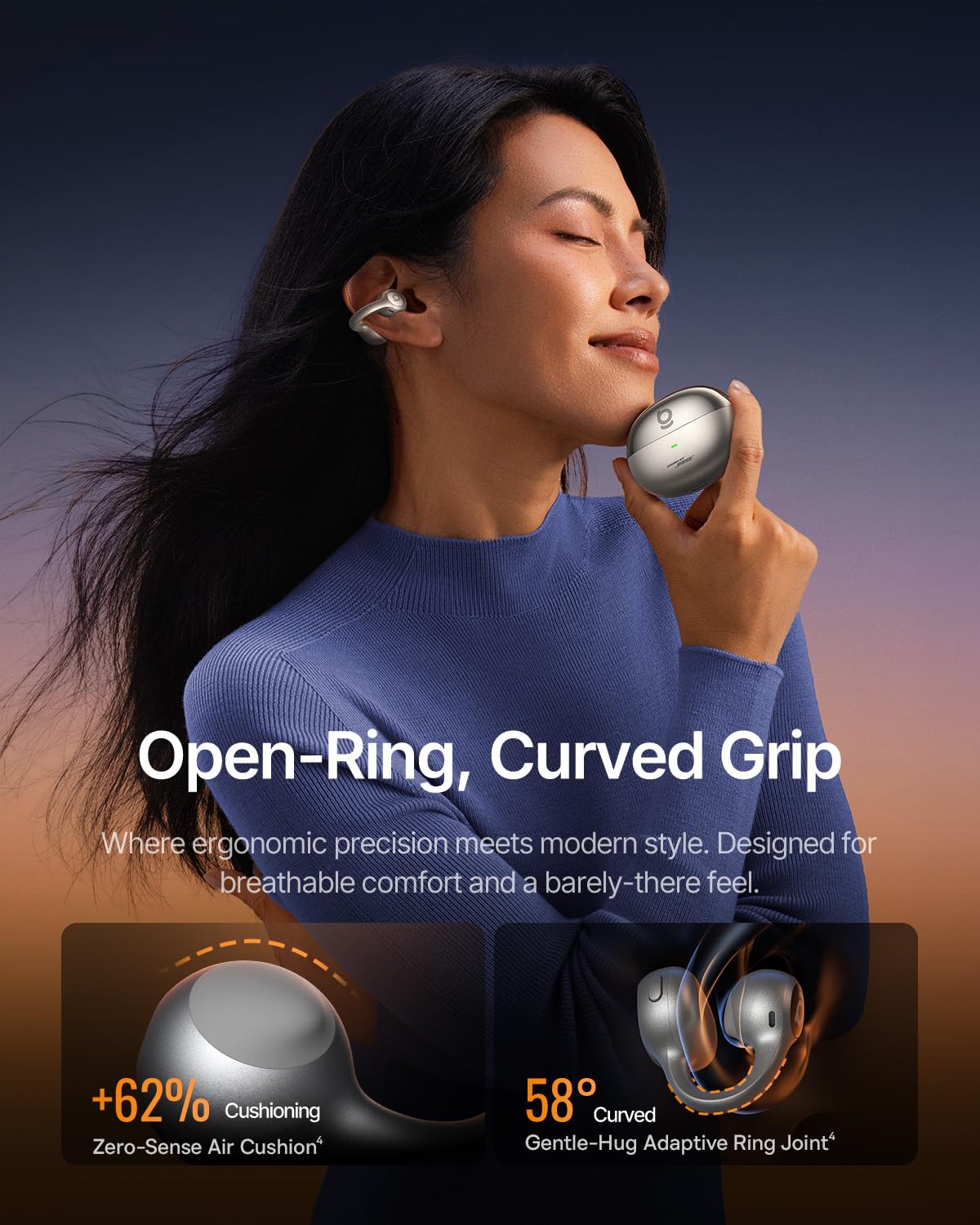 Baseus Inspire XC1 clip-on close-up highlighting secure fit and design