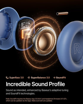 Velvet-like ear cushions of Baseus Inspire XH1 for all-day comfort