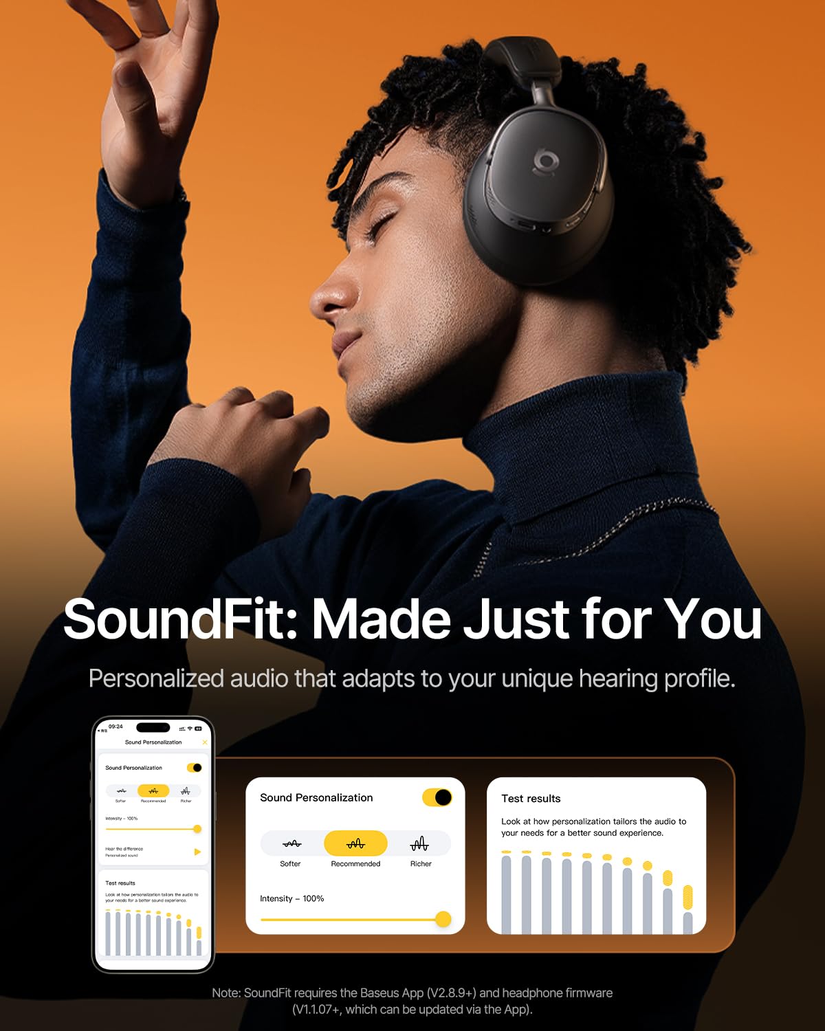 Baseus Inspire XH1 LDAC Bluetooth delivers richer wireless detail.