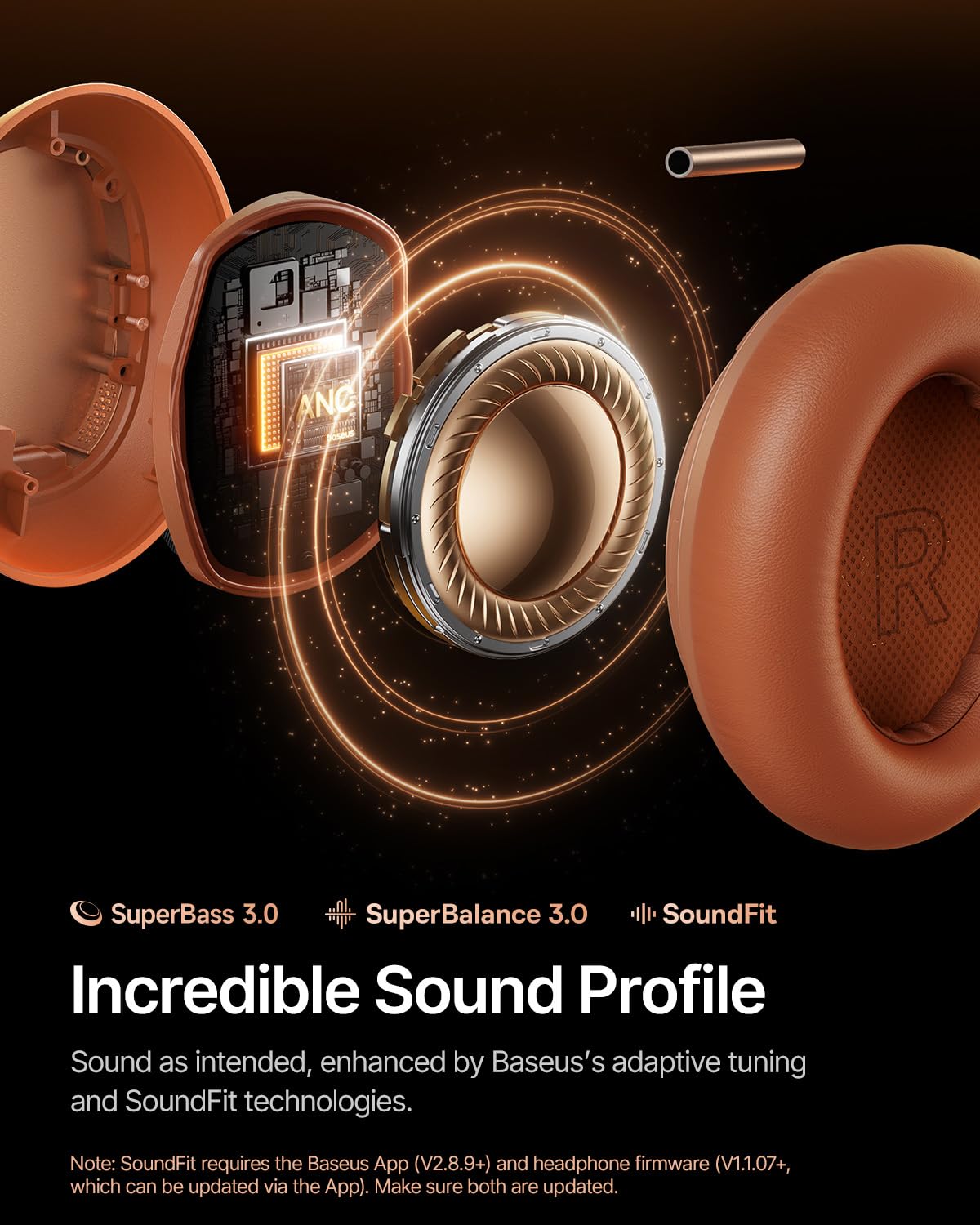 Baseus Inspire XH1 memory foam ear cushions provide cloud-like comfort during long listening.