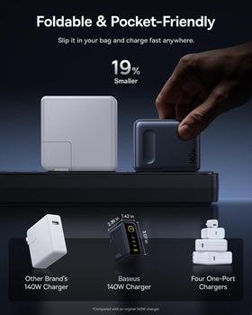 Baseus Picogo smart temperature display enables monitoring during use.