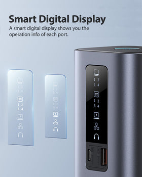 Baseus Spacemate docking station USB-C and USB-A ports for quick 10Gbps file transfers.