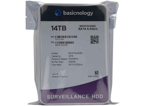Basicnology Surveillance HDD 14TB side view shows robust 3.5-inch form.