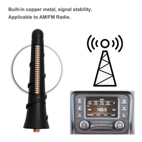 BASIKER 3.2-inch roof antenna on Jeep Compass enhances reception reliability.