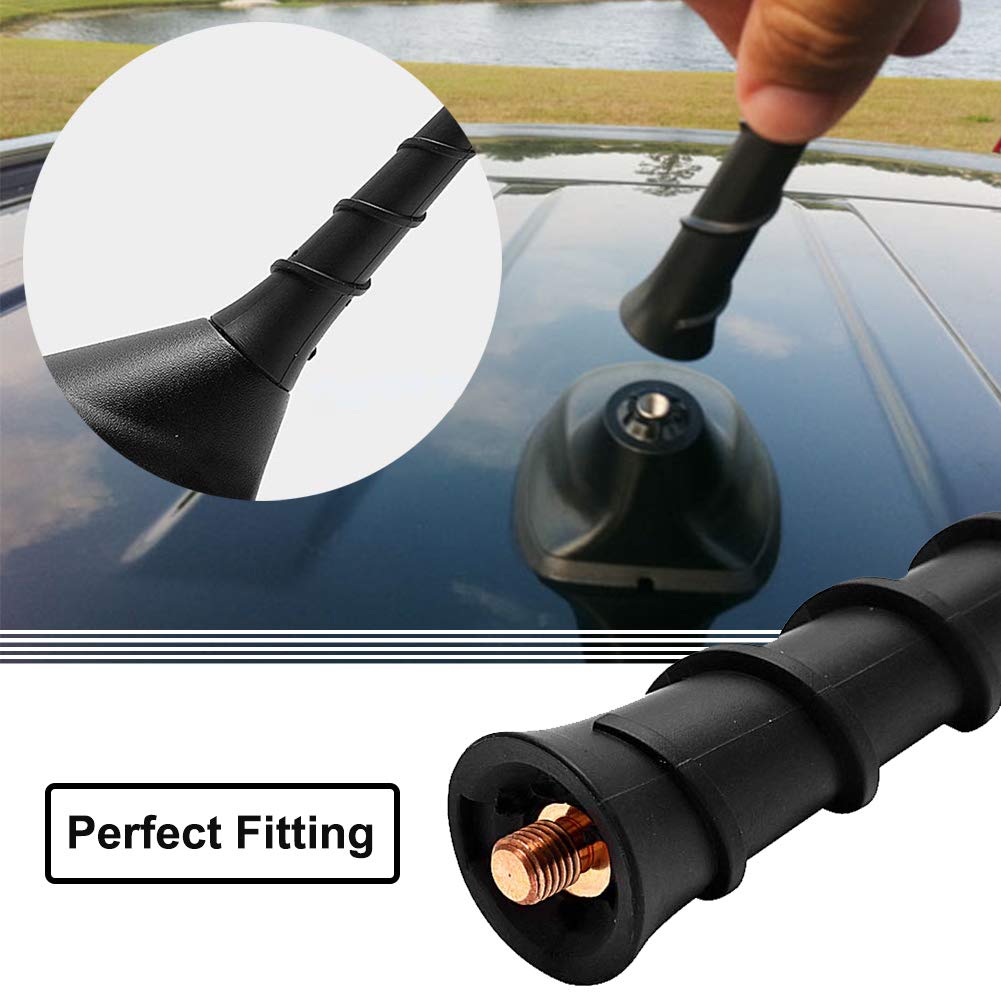 BASIKER 7-inch antenna for Jeep Compass maintains strong AM/FM reception.