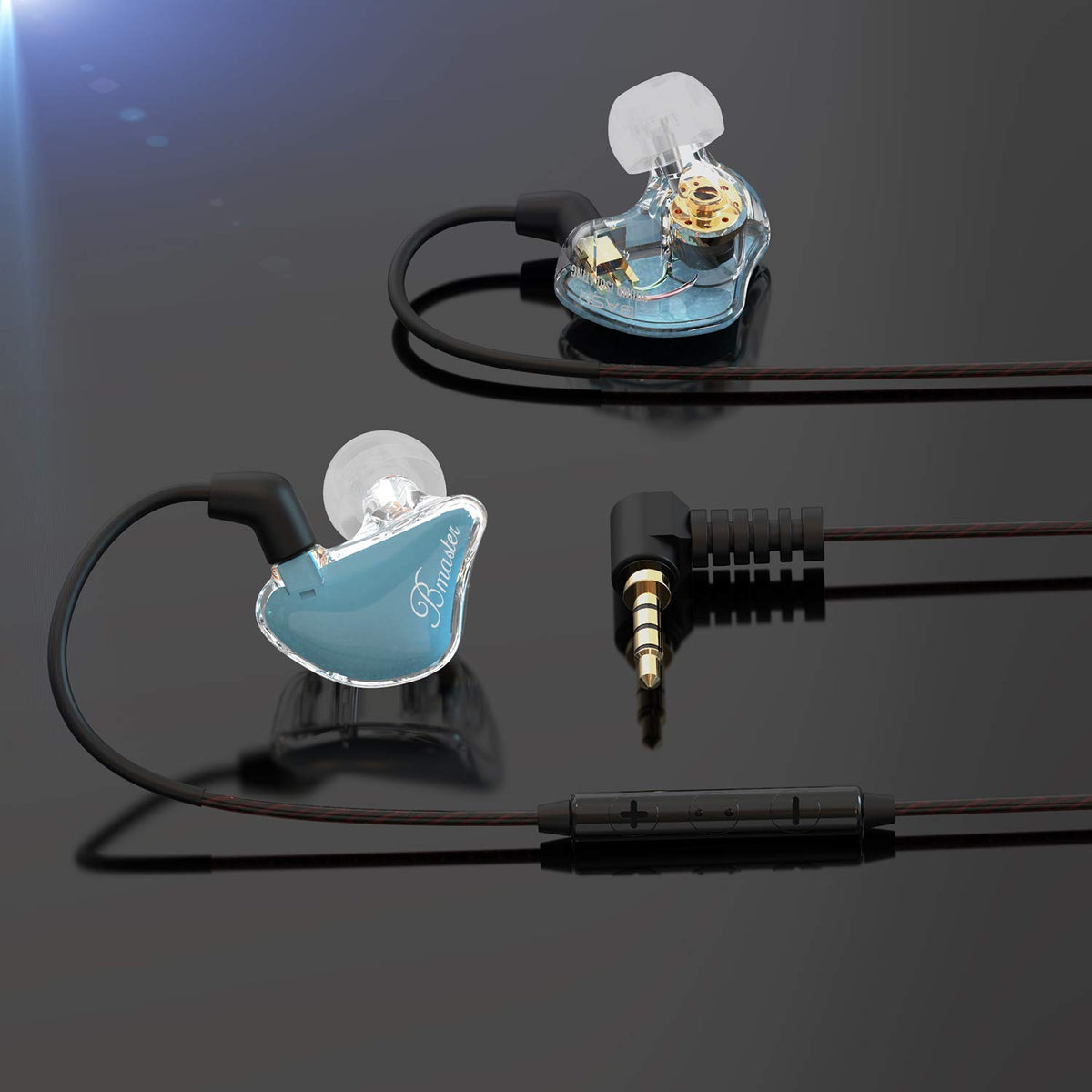 BASN Bmaster detachable MMCX cables blue for easy customization