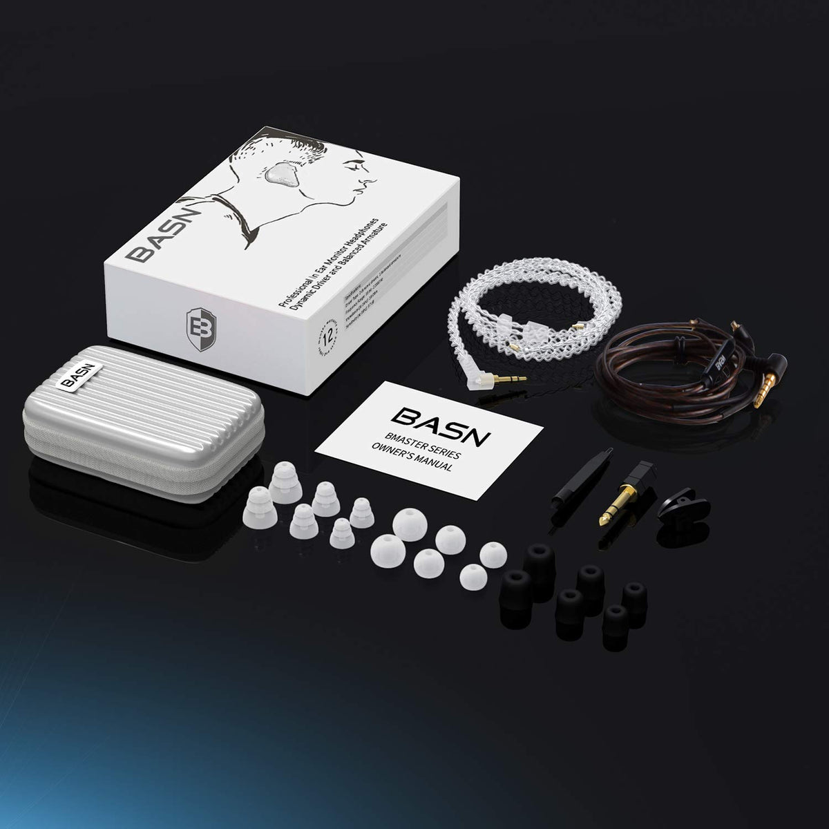 BASN Bmaster 6.3mm adapter included for versatile audio interfaces.
